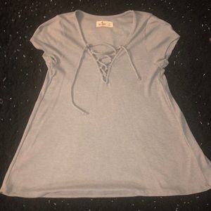 HOLLISTER gray short sleeve v neck